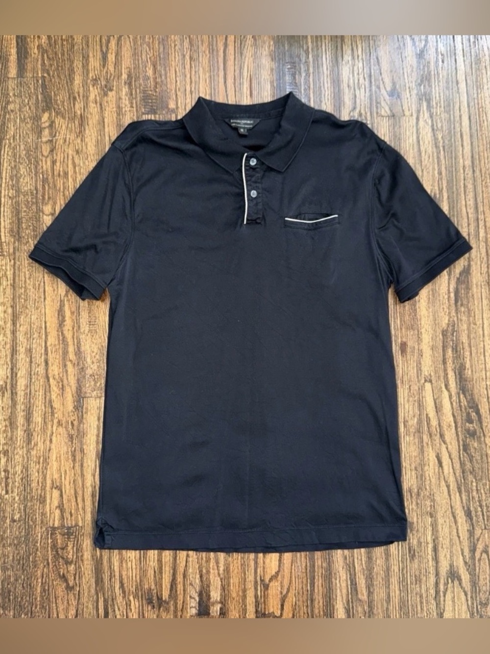 Banana Republic Luxury Performance Polo Shirt Black Size Medium